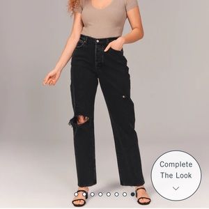 Abercrombie & Fitch High Rise Dad Jean Black